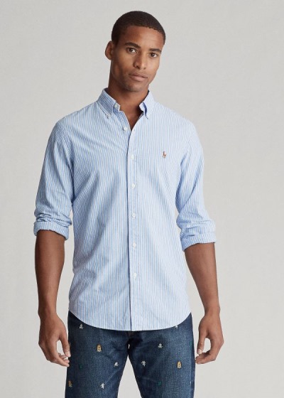 Men's Polo Ralph Lauren Classic Fit Striped Shirts | 180254BNI